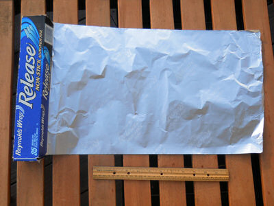 Materials needed to build a windscreen: aluminum foil and a ruler