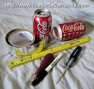 Materials you’ll need to build your soda can stove