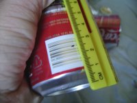 Measuring out 25mm from bottom a new soda can to begin work on the stove bottom