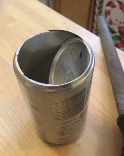 Opened V8 juice can