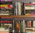 Shelf packed with books